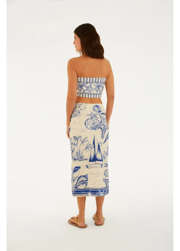 Saia Midi Estampada Aventureiro