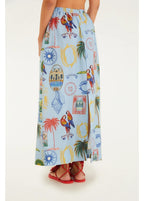 Saia Estampada Tropical Vintage