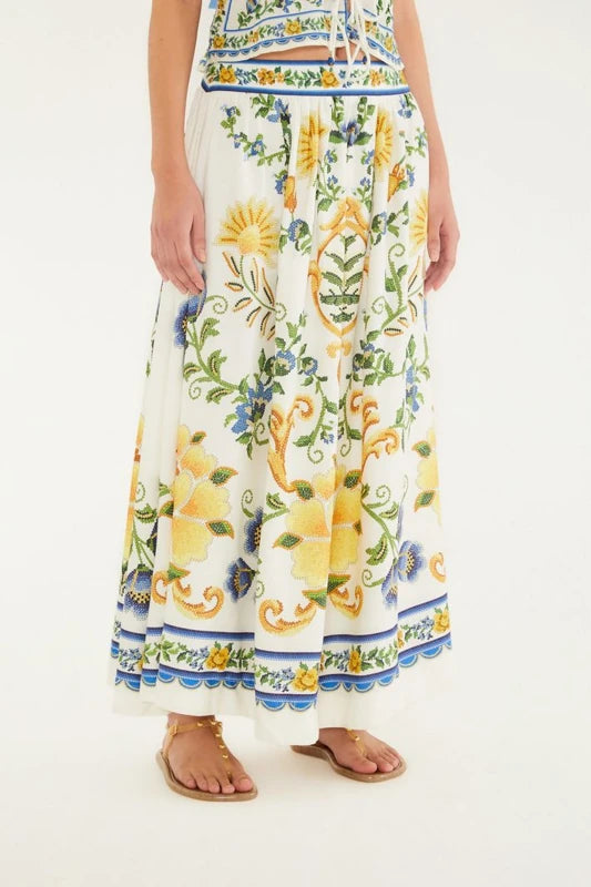 Saia Estampada Floral Emília