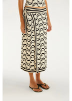 Saia Midi Transpasse Estampada Peixe Copa