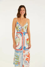 Vestido Midi Estampado Selo Praiano