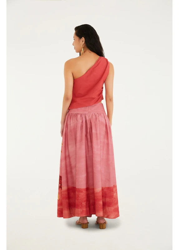 Saia Estampada Afrodite Rosa Jambo