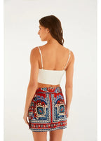 Saia Transpassada Estampada Lenço Náutico