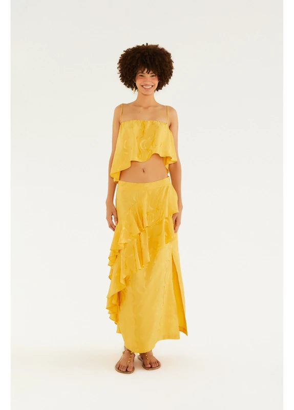 Saia Babado Jacquard