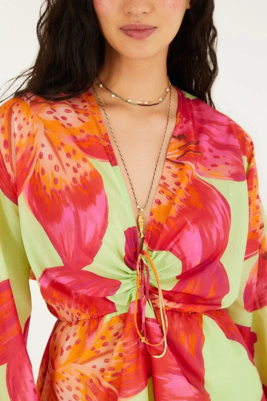 Macaquinho Estampado Lírio Tropical