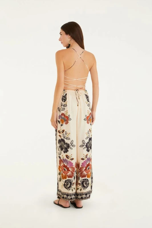 Macacão Estampado Flor De Fita