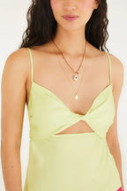 Vestido Enviesado Estampado Lírio Tropical