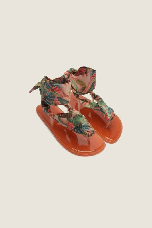 Sandália Rasteira Jelly Lenço