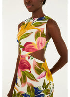 Vestido Recorte Estampado Floral Malu