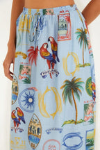 Saia Estampada Tropical Vintage