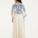 Saia Fenda Estampada Paraíso