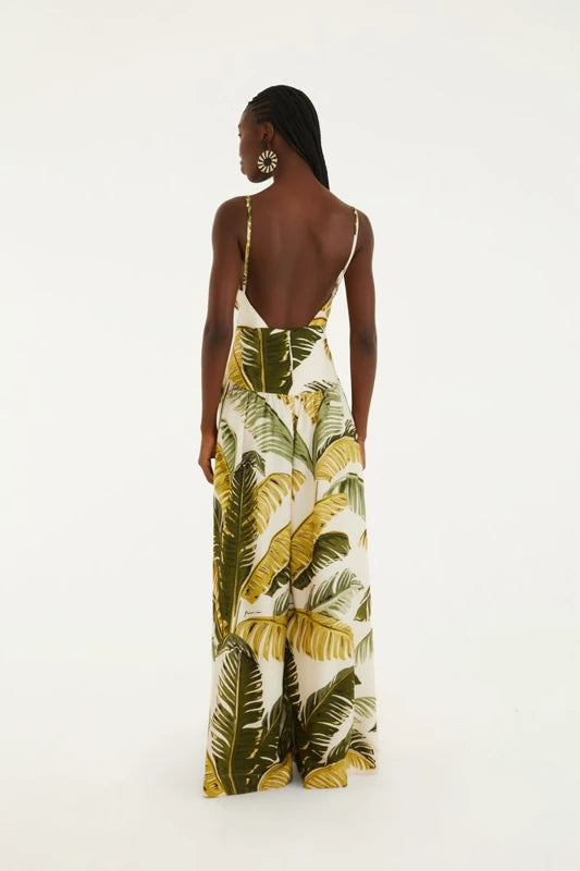 Macacão Pantalona Estampado Trancoso