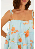 Vestido Curto Estampado Tangerina