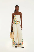 Macacão Sem Alças Estampado Tropicalzinho Lenço