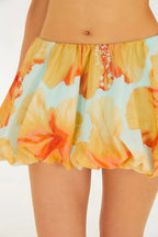 Short Saia Balonê Estampado Vestida De Flor