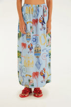 Saia Estampada Tropical Vintage