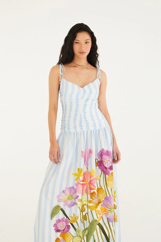 Vestido Longo Estampado Jardim Floralice