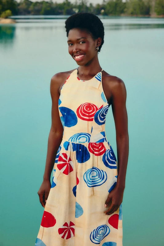 Macacão Pantalona Estampado Guarda Sol