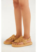 Sandália Rasteira Monstera Ráfia