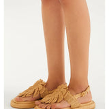 Sandália Rasteira Monstera Ráfia