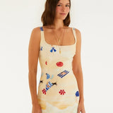 Vestido Curto Estampado Praia Do Poá