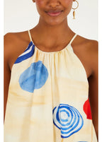 Vestido Curto Balonê Estampado Guarda Sol