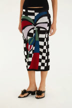 Vestido Saia Jacquard Onda Tropical