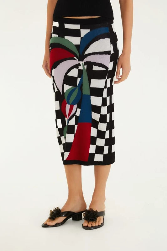 Vestido Saia Jacquard Onda Tropical