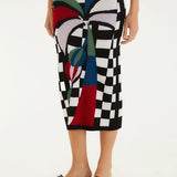 Vestido Saia Jacquard Onda Tropical