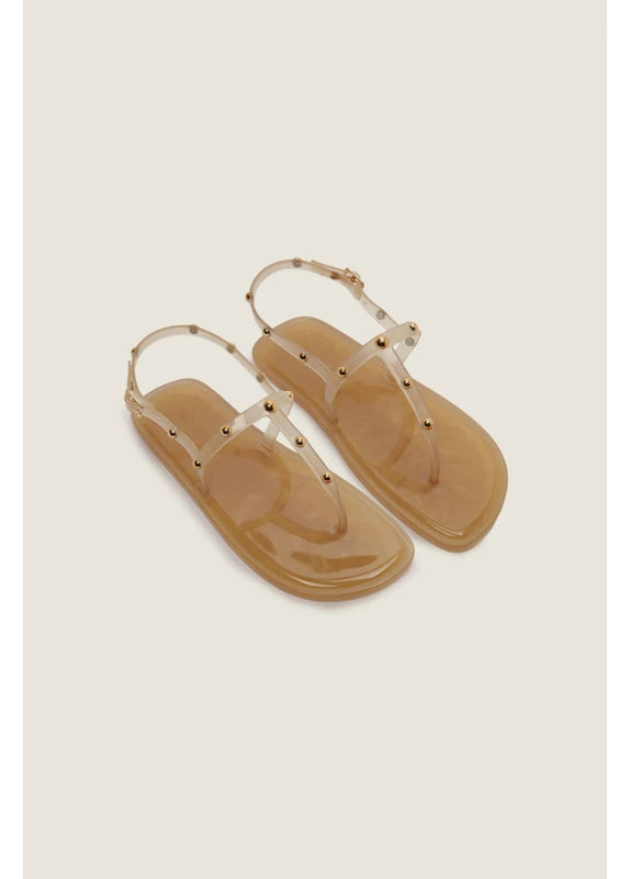 Sandália Jelly Slim Com Tachas