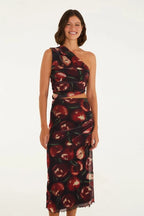 Saia Tule Estampada Cereja Pintada