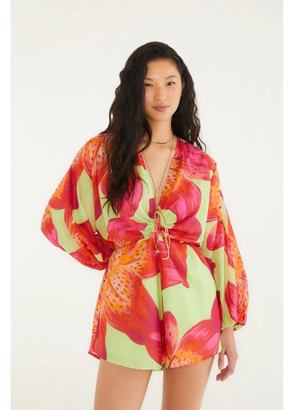 Macaquinho Estampado Lírio Tropical