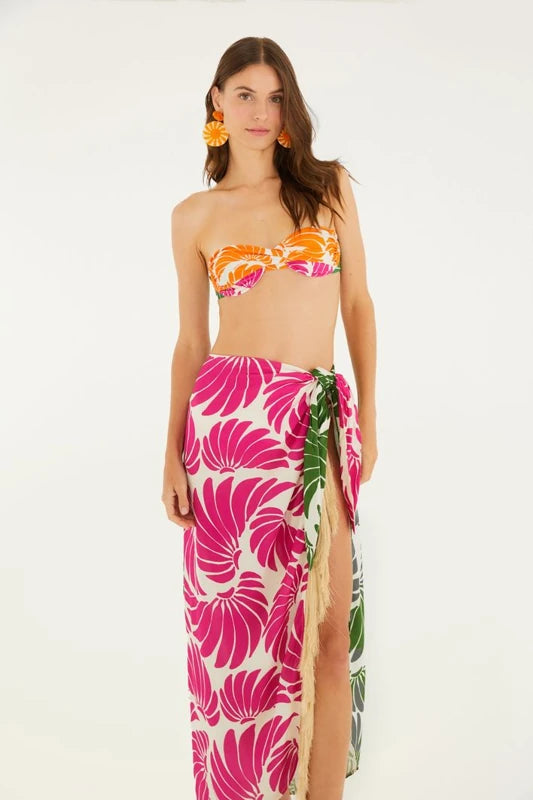 Saia Pareô Estampada Voo De Banana