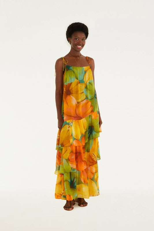 Vestido Longo Estampado Thalia