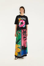 Saia Estampada Oásis Lenço