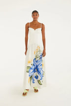 Vestido Longo Estampado Orquidário Off