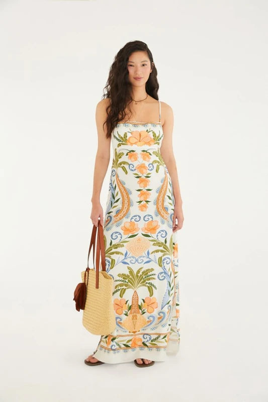 Vestido Longo Estampado Tina