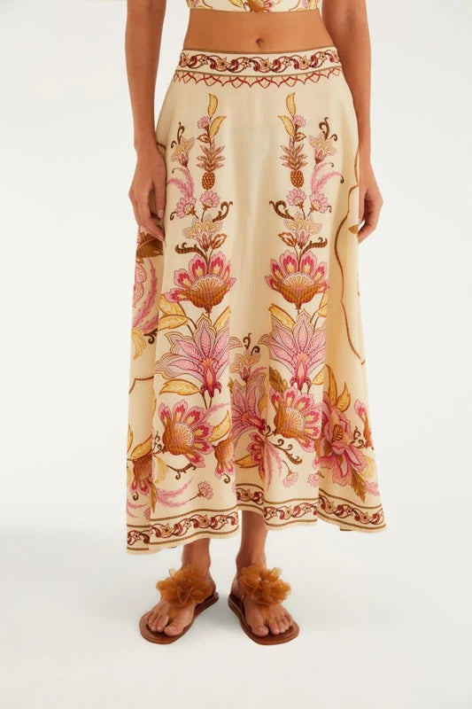 Saia Estampada Jardim Majestoso