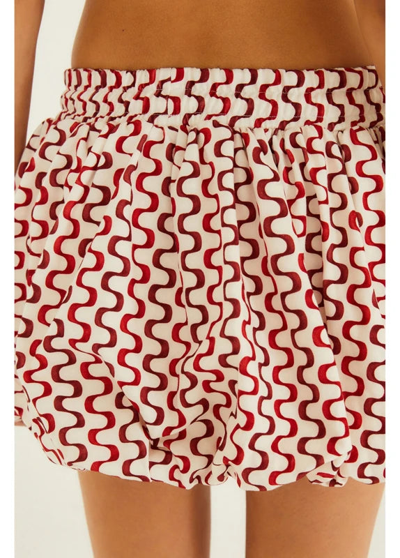 Saia Balonê Estampado Selo Praiano