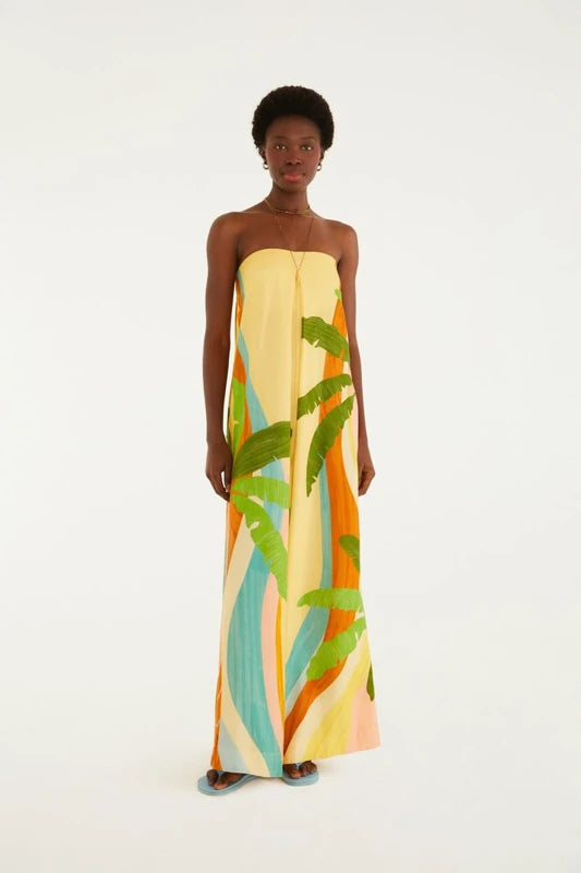 Macacão Pantalona Estampado Paisagem Carioca