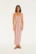 Saia Midi Estampada Peixe Copa