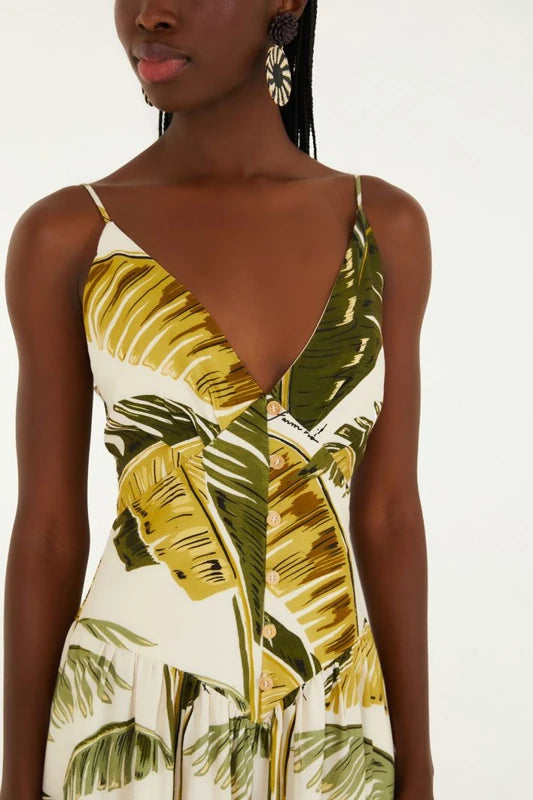 Macacão Pantalona Estampado Trancoso