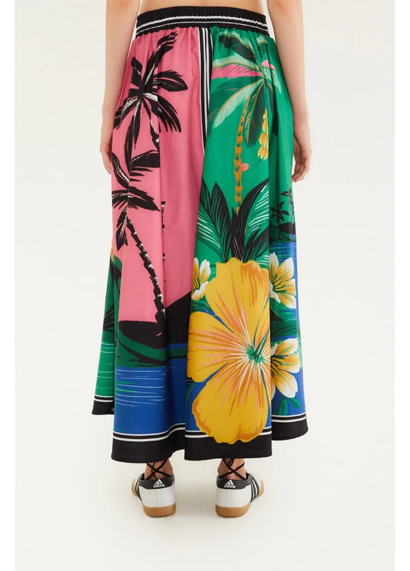 Saia Estampada Oásis Lenço
