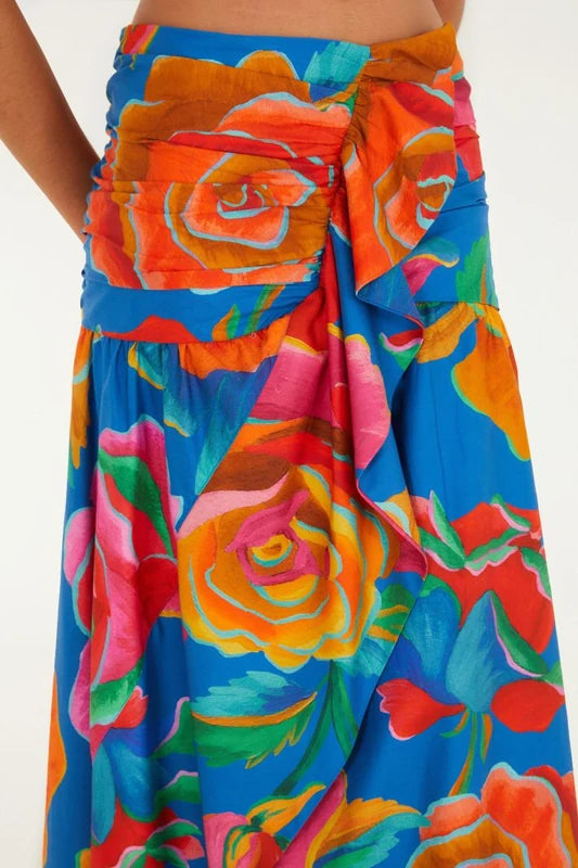 Saia Rosas Estampada Pintadas