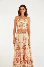 Saia Estampada Jardim Majestoso