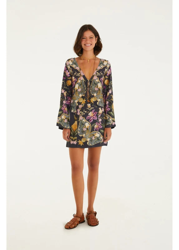 Saia Estampada Lenço Floral Talita