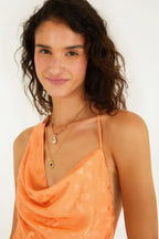 Vestido Decote Estampado Buquê