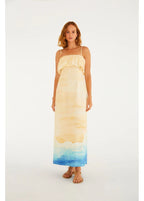 Vestido Reto Estampado Praia Linda