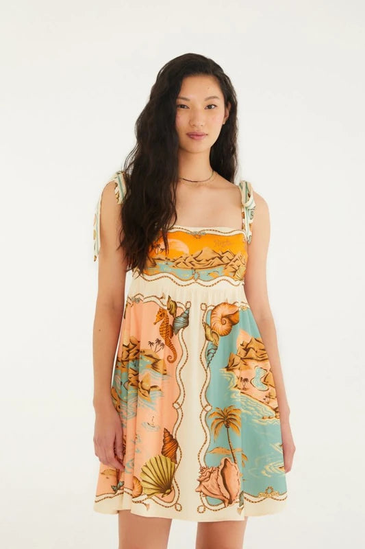 Vestido Curto Estampado Souvenir