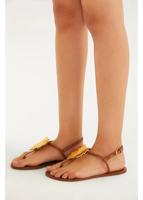 Sandália Rasteira Slim Folha